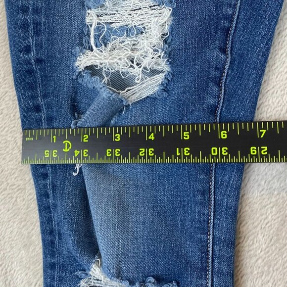 American Eagle Womens Jeans 4 Short Distressed High Rise Skinny Jeggings Blue - Picture 6 of 16